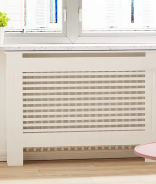 Extra Hoge MDF Radiatorafdekking 92 cm met Latten en Bovenplank