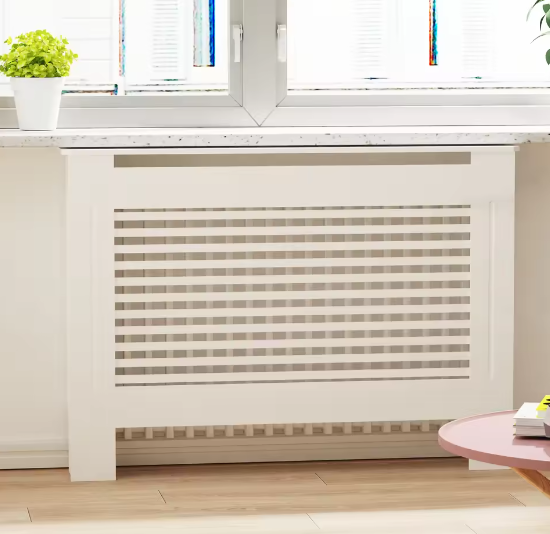 Extra Hoge MDF Radiatorafdekking 92 cm met Latten en Bovenplank