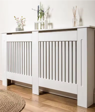 Extra Hoge MDF Radiatorafdekking 92 cm met Latten en Bovenplank