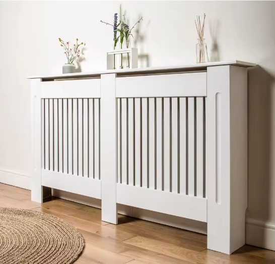 Extra Hoge MDF Radiatorafdekking 92 cm met Latten en Bovenplank