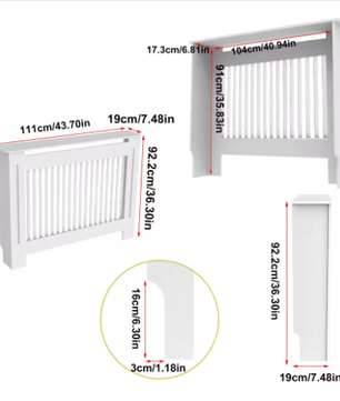 Extra Hoge MDF Radiatorafdekking 92 cm met Latten en Bovenplank
