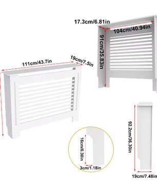 Moderne Houten Radiatorafdekking met Horizontale Latten en Plank