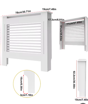 Moderne Houten Radiatorafdekking met Horizontale Latten en Plank