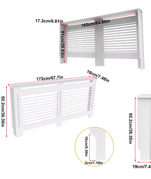 Moderne Houten Radiatorafdekking met Horizontale Latten en Plank