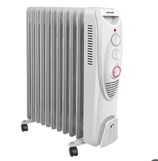 Oliegevulde Elektrische Radiator met Wielen en Thermostaat