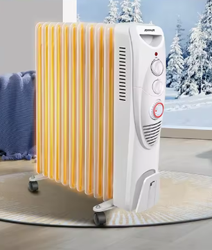 Oliegevulde Elektrische Radiator met Wielen en Thermostaat