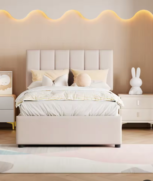 Kinderbed 90x200 cm – Hydraulische Opbergruimte en Verstelbaar Hoofdeinde