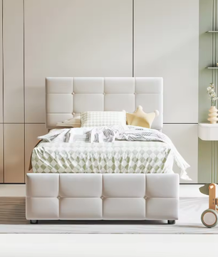 Kinderbed 90x200 cm – Hydraulische Opbergruimte en Verstelbaar Hoofdeinde