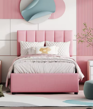 Kinderbed 90x200 cm – Hydraulische Opbergruimte en Verstelbaar Hoofdeinde