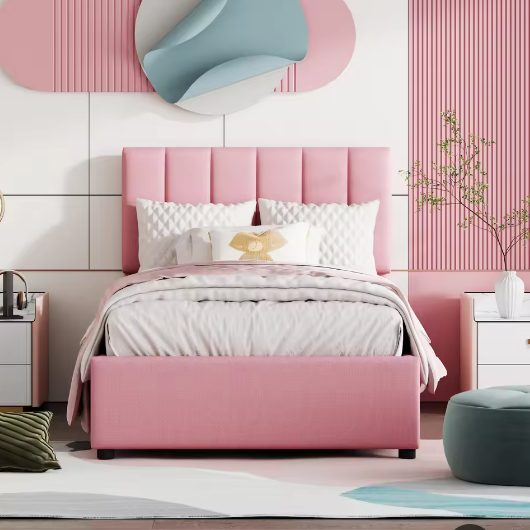 Kinderbed 90x200 cm – Hydraulische Opbergruimte en Verstelbaar Hoofdeinde