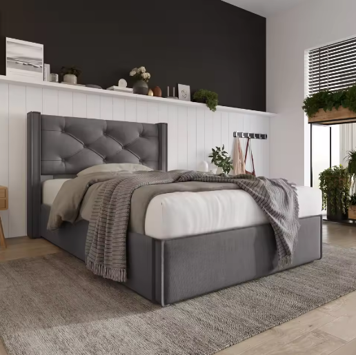 Hydraulisch Gestoffeerd Bed met Opbergruimte en Lattenbodem