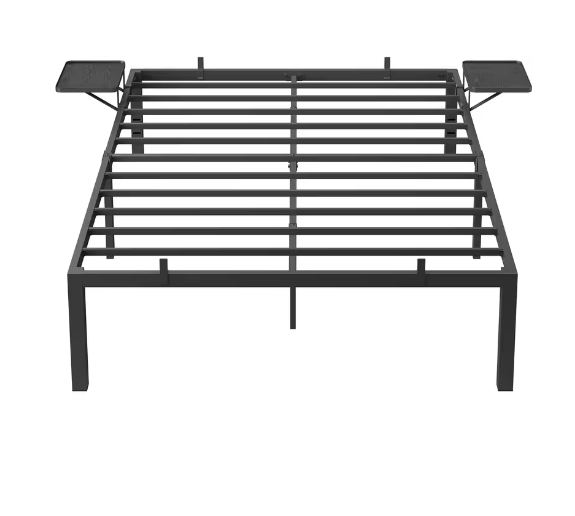 Metalen Tweepersoons Bedframe met Opbergplanken en Opbergruimte