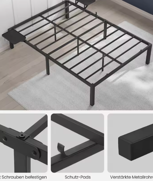 Metalen Tweepersoons Bedframe met Opbergplanken en Opbergruimte