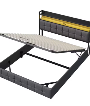 Multifunctioneel Tweepersoonsbed – LED, USB en Hydraulische Opbergruimte 140/160x200 cm