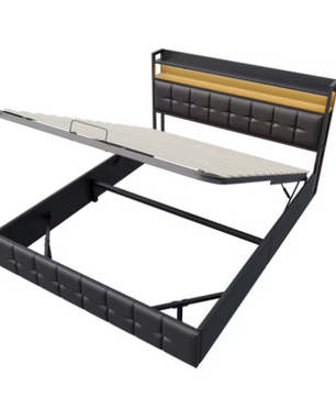 Multifunctioneel Tweepersoonsbed – LED, USB en Hydraulische Opbergruimte 140/160x200 cm
