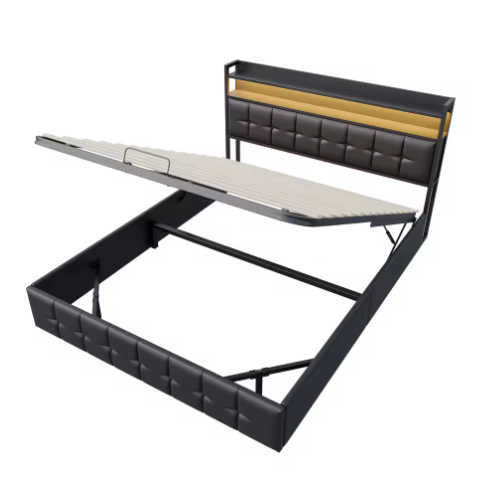 Multifunctioneel Tweepersoonsbed – LED, USB en Hydraulische Opbergruimte 140/160x200 cm