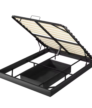 LED Gestoffeerd Tweepersoonsbed – Zwevend Design met Opbergruimte en Lattenbodem