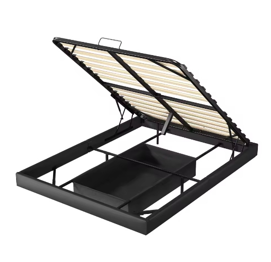 LED Gestoffeerd Tweepersoonsbed – Zwevend Design met Opbergruimte en Lattenbodem