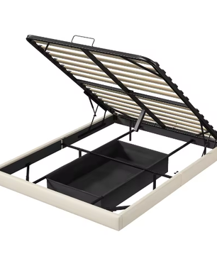 LED Gestoffeerd Tweepersoonsbed – Zwevend Design met Opbergruimte en Lattenbodem