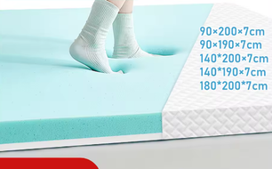 Matrastopper met Gel en Traagschuim – H2/H3 Comfort, 7 cm Hoog