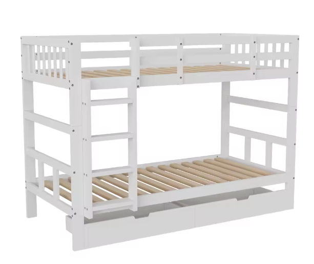 Kinderstapelbed met Ladder en Uittrekbare Slaapbank – 2 Persoons, 90x200 cm