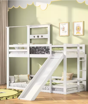 Houten Kinderbed 90×200 cm met Opbergtrap en Valbeveiliging