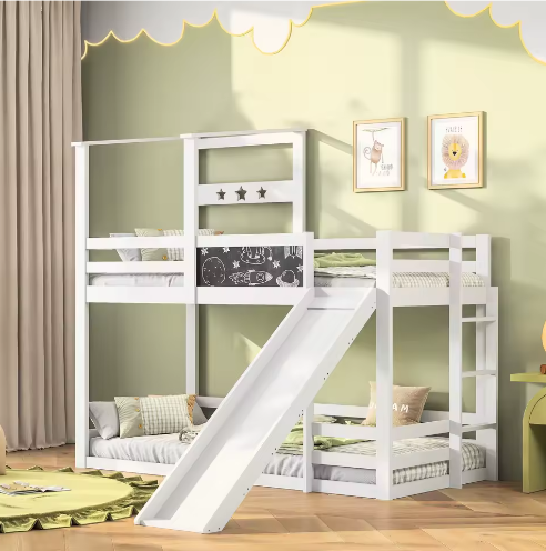 Houten Kinderbed 90×200 cm met Opbergtrap en Valbeveiliging