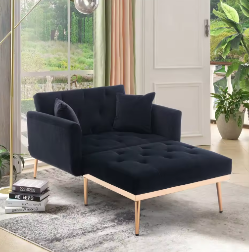 Verstelbare Bank-Fauteuil met Omzetbaar Bed – 165×90×77 cm, 3 Standen Rugleuning, Comfortabel en Multifunctioneel