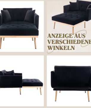 Verstelbare Bank-Fauteuil met Omzetbaar Bed – 165×90×77 cm, 3 Standen Rugleuning, Comfortabel en Multifunctioneel
