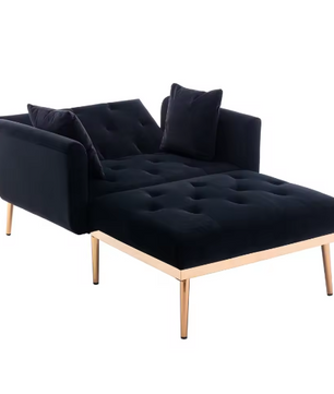 Verstelbare Bank-Fauteuil met Omzetbaar Bed – 165×90×77 cm, 3 Standen Rugleuning, Comfortabel en Multifunctioneel