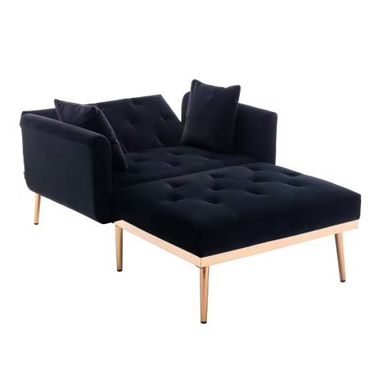 Verstelbare Bank-Fauteuil met Omzetbaar Bed – 165×90×77 cm, 3 Standen Rugleuning, Comfortabel en Multifunctioneel