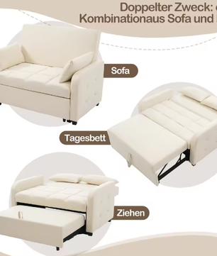 Multifunctionele Opklapbare Slaapbank met Verstelbare Rugleuning – Compact en Ideaal voor Kleine Ruimtes, 180×127 cm