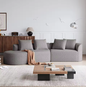 Moderne Chenille Hoekbank 4-Zits – Extra Diepe en Brede Zitting, Gebogen Wolkenbank