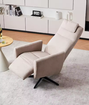 Comfortabele Draaibare Slaap- en Loungestoel – Verstelbare Rugleuning en Voetsteun