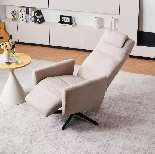 Comfortabele Draaibare Slaap- en Loungestoel – Verstelbare Rugleuning en Voetsteun