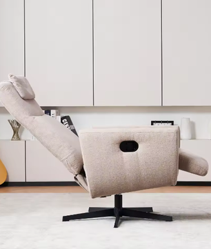 Comfortabele Draaibare Slaap- en Loungestoel – Verstelbare Rugleuning en Voetsteun