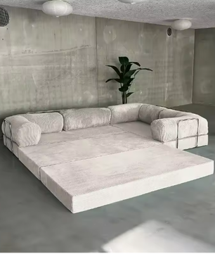 Modern Design Hoekslaapbank – Vacuüm Gecomprimeerd Hoog Dichtheid Schuim voor Woonkamer