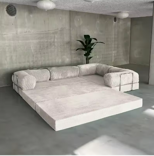 Modern Design Hoekslaapbank – Vacuüm Gecomprimeerd Hoog Dichtheid Schuim voor Woonkamer
