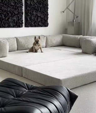 Modern Design Hoekslaapbank – Vacuüm Gecomprimeerd Hoog Dichtheid Schuim voor Woonkamer