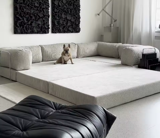 Modern Design Hoekslaapbank – Vacuüm Gecomprimeerd Hoog Dichtheid Schuim voor Woonkamer