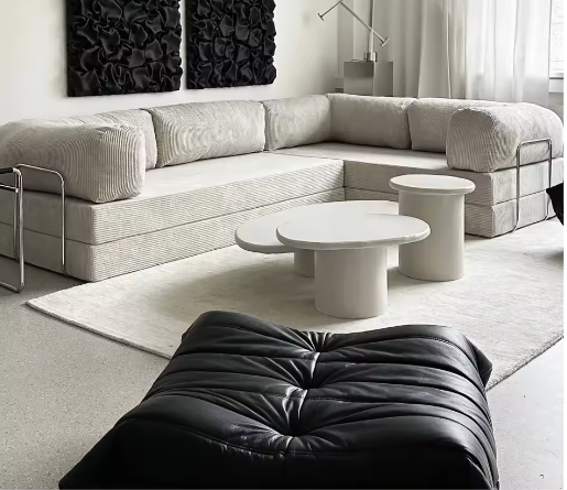 Modern Design Hoekslaapbank – Vacuüm Gecomprimeerd Hoog Dichtheid Schuim voor Woonkamer
