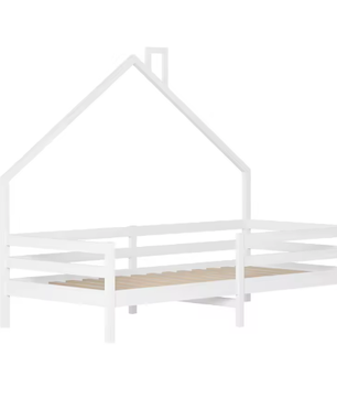Kinderbed 90×200 cm met Valbeveiliging – Houten Boomhutbed met Lattenbodem