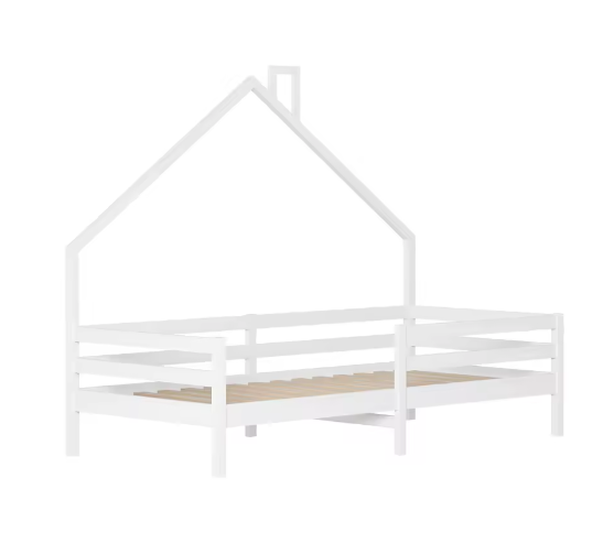 Kinderbed 90×200 cm met Valbeveiliging – Houten Boomhutbed met Lattenbodem
