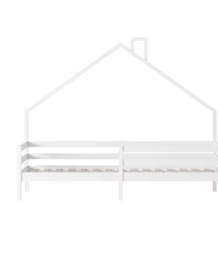 Kinderbed 90×200 cm met Valbeveiliging – Houten Boomhutbed met Lattenbodem