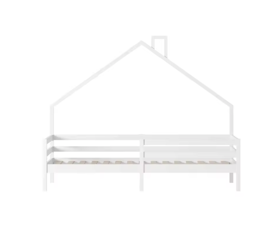 Kinderbed 90×200 cm met Valbeveiliging – Houten Boomhutbed met Lattenbodem
