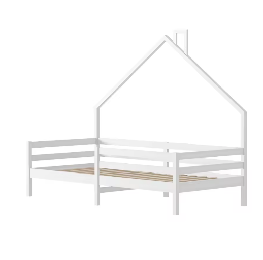 Kinderbed 90×200 cm met Valbeveiliging – Houten Boomhutbed met Lattenbodem