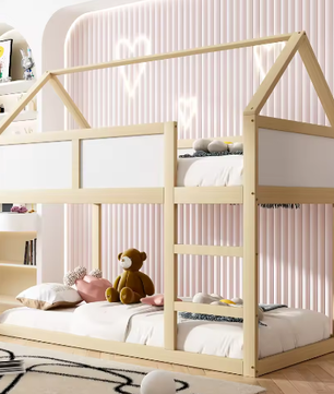 Laag Stapelbed Kinderbed 90×200 cm – Massief Hout met Trap