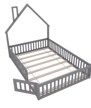 Kindergestoffeerd Bed 140x190 cm – Minimalistisch Open Haard Design