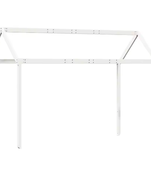 Wit Houten Dak voor Kinderbed – Massief Grenenhout, 207 × 80,5 × 151,5 cm, Speels Hemelframe