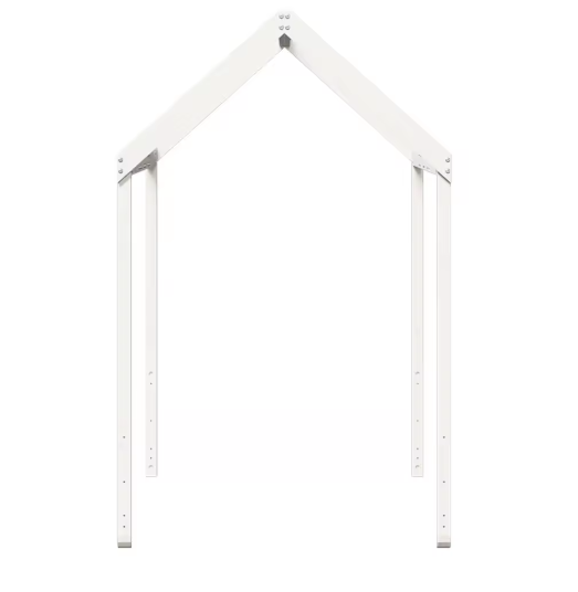 Wit Houten Dak voor Kinderbed – Massief Grenenhout, 207 × 80,5 × 151,5 cm, Speels Hemelframe